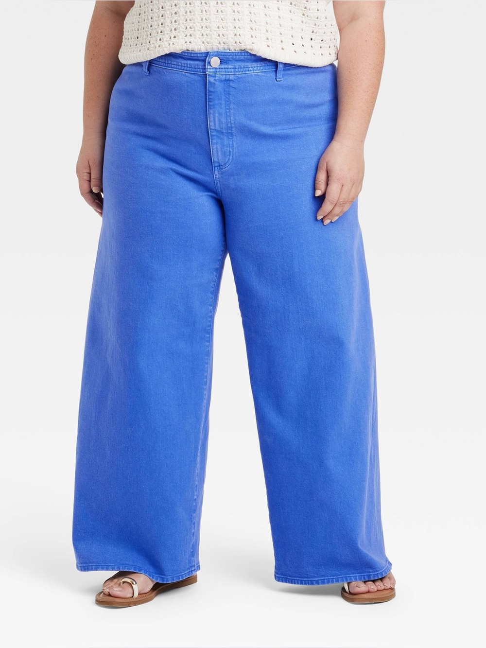 Universal Thread Plus Wide-Leg Jeans in Bright Blue